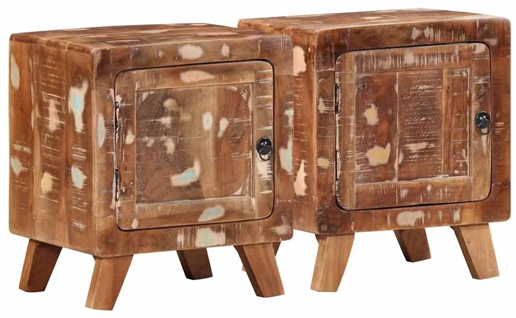 vidaXL Noptiera 2 buc 40x32x46 cm lemn masiv recuperat