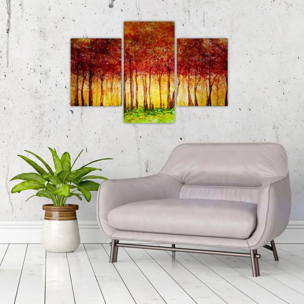 Tablou - Pictura pădurii cu frunziș (90x60 cm)