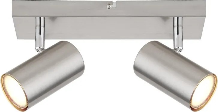 Aplica de perete / tavan cu 2 spoturi directionabile design modern ROBBY nickel mat