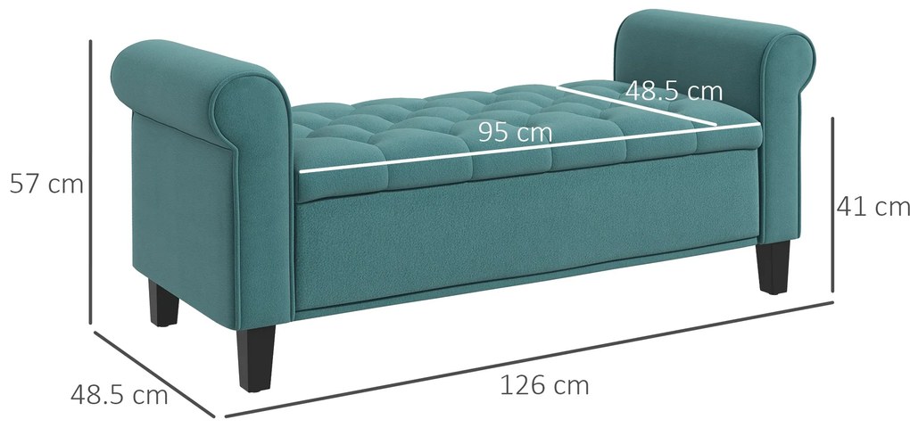 HOMCOM Bancă de Depozitare din Țesătură tip Catifea cu Spațiu Ascuns, Bej | Aosom Romania