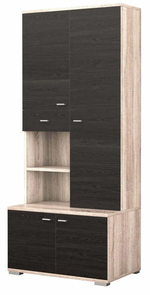 Bibliotecă living Gabriela, wenge + sonoma