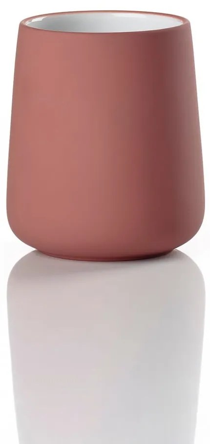 Suport pentru periuța de dinți roșu deschis din gresie ceramică Nova – Zone