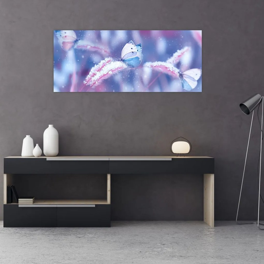 Tablou - Fluturi iarna (120x50 cm)