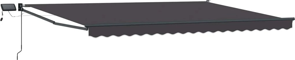 vidaXL Marchiză retractabilă manuală cu led-uri Antracit 4 × 3 m