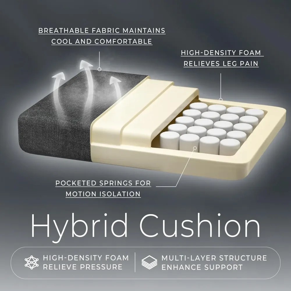 ErgoRelax Pro JD– Scaun Gaming Ergonomic, Masaj Lombar si Incalzire, Spătar Rabatabil 155°, Suport picioare, Material textil, Negru/Gri