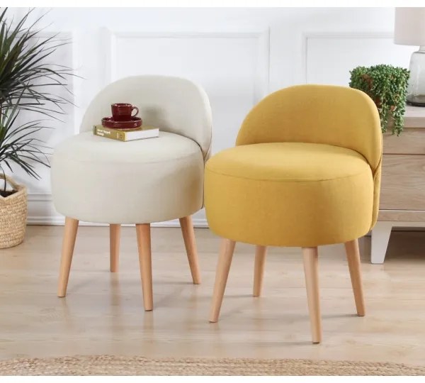 Taburet NIKI, Ø 46 cm, galben