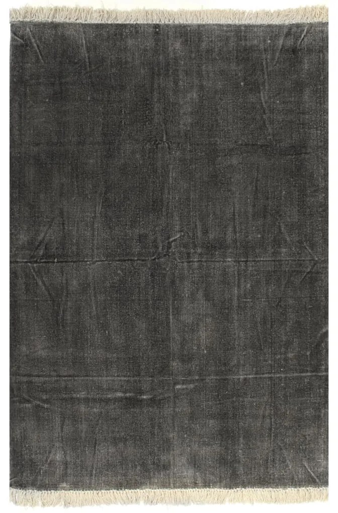 Covor Kilim, antracit, 120 x 180 cm, bumbac Antracit, 120 x 180 cm