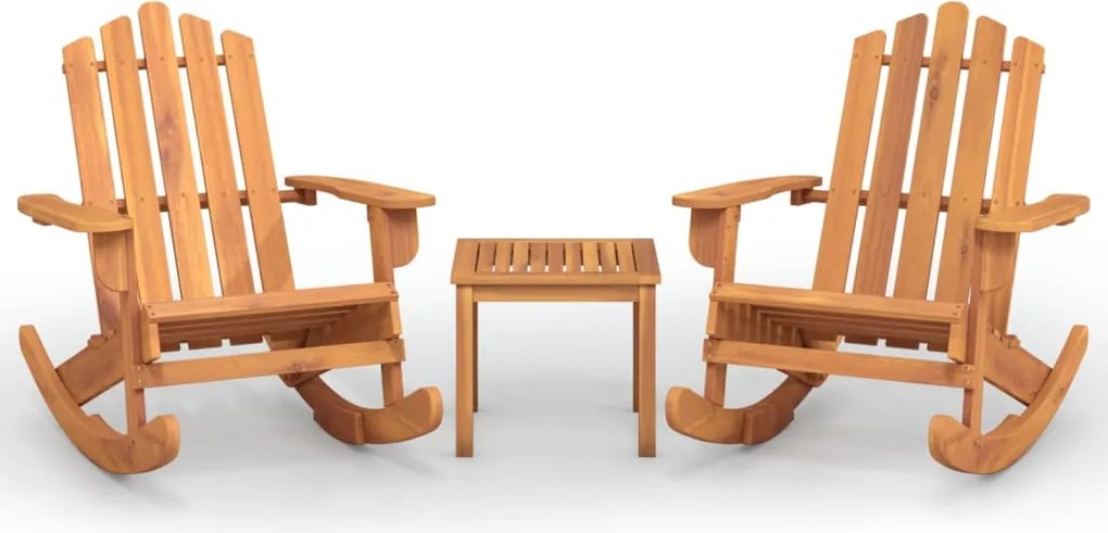 vidaXL Set mobilier de grădină Adirondack, 3 piese, lemn masiv acacia