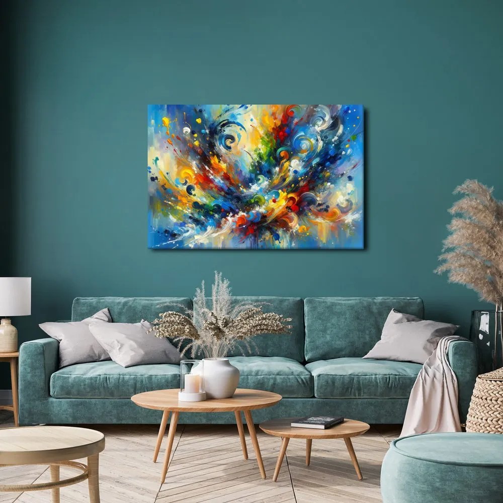 Tablou abstracție explozivă colorată