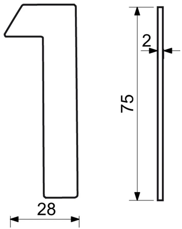 Numărul casei 1", RN.75L, negru"