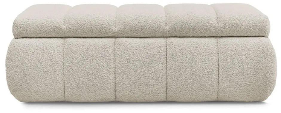 Bancă bej cu tapițerie din țesătură bouclé – Bobochic Paris