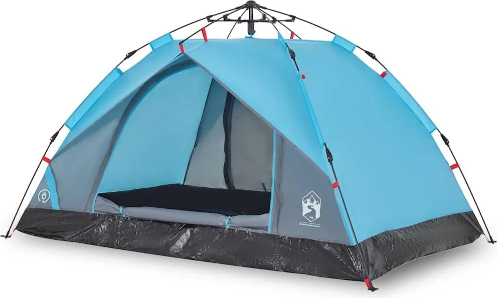 vidaXL Cort de camping cupolă 3 persoane, setare rapidă, albastru