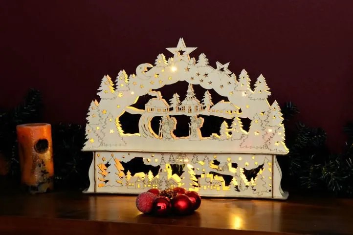 Decorațiuni de Crăciun - Peisaj de Crăciun - 10 LED-uri