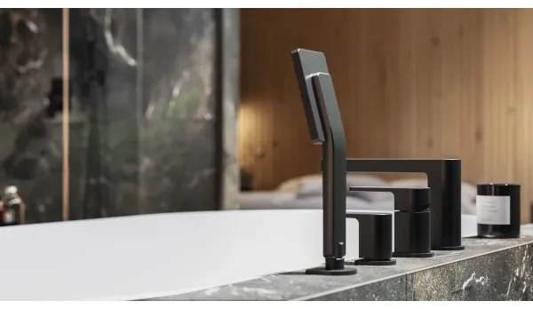 Baterie de cadă cu 4 căi OMNIRES PM7432BL PARMA negru mat