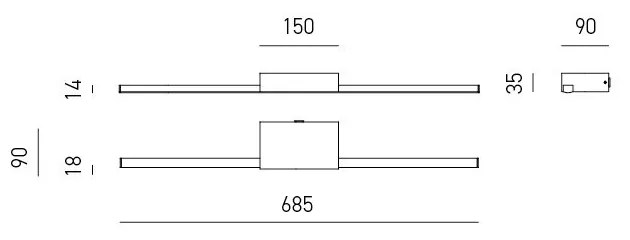 Aplica de perete LED pentru oglinda baie IP44 One alb