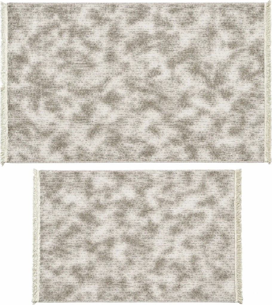 Set 2 covoare bucătărie antiderapante, Welsoft Plus, abstract, bej-taupe, CBU422