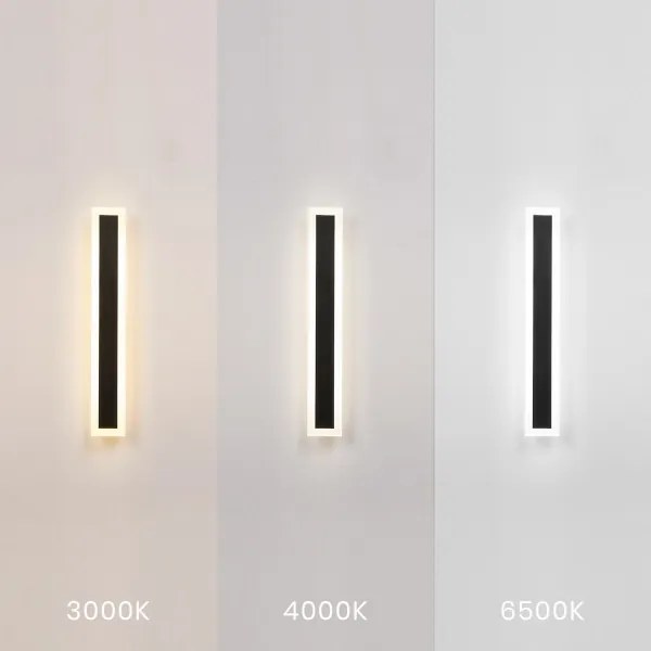 Aplică LED de exterior pentru perete WOW LED/20W/230V 3000/4000/6500K 60 cm IP54 neagră