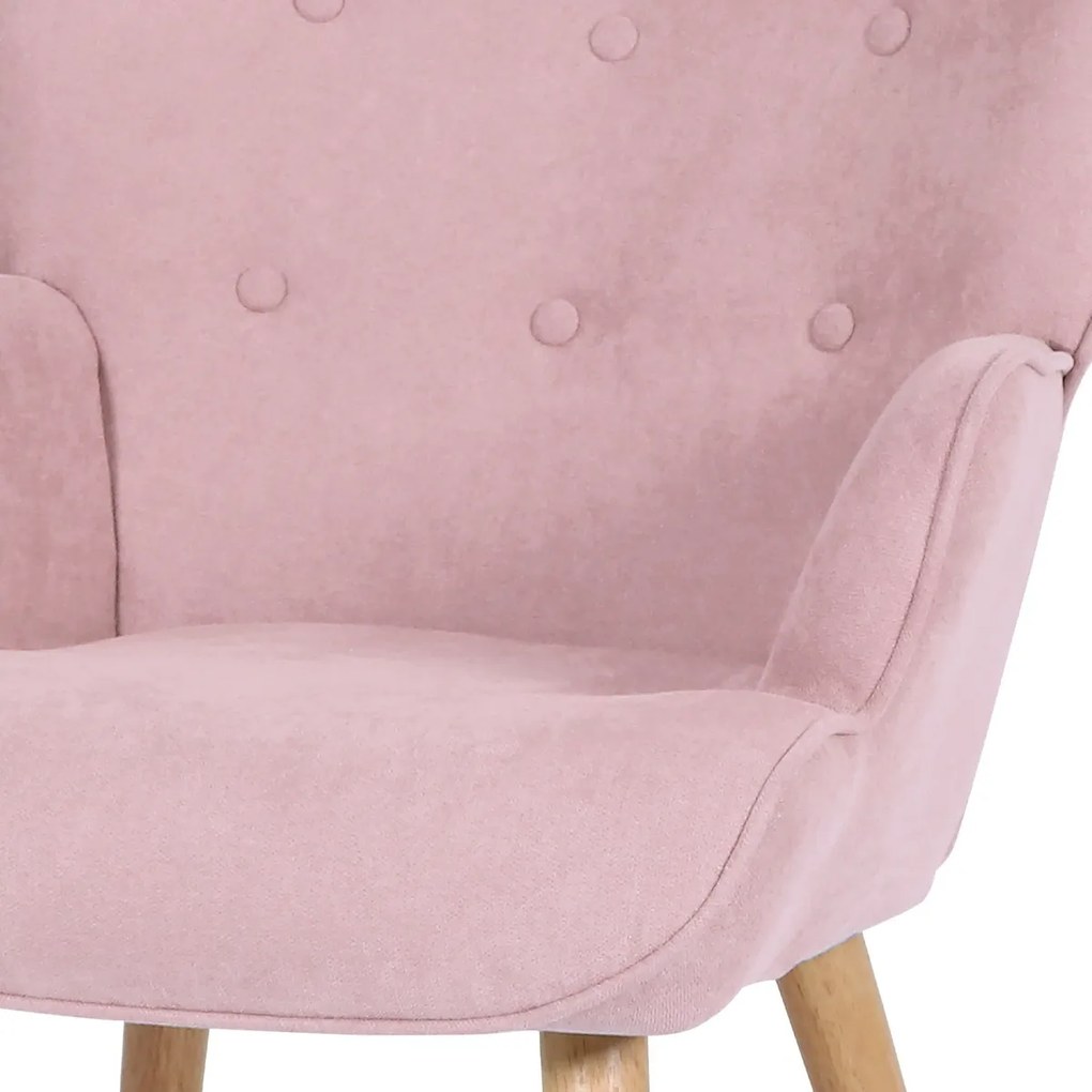 Fotoliu cu taburet PINK2, roz