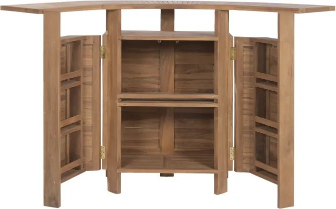 Set bar exterior din lemn de tec, masă bar și 2 scaune, finisaj natural, „Cebu”