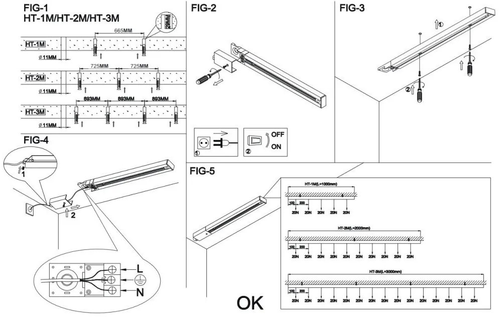 Sina monofazata alba Nordlux Link 1,8m
