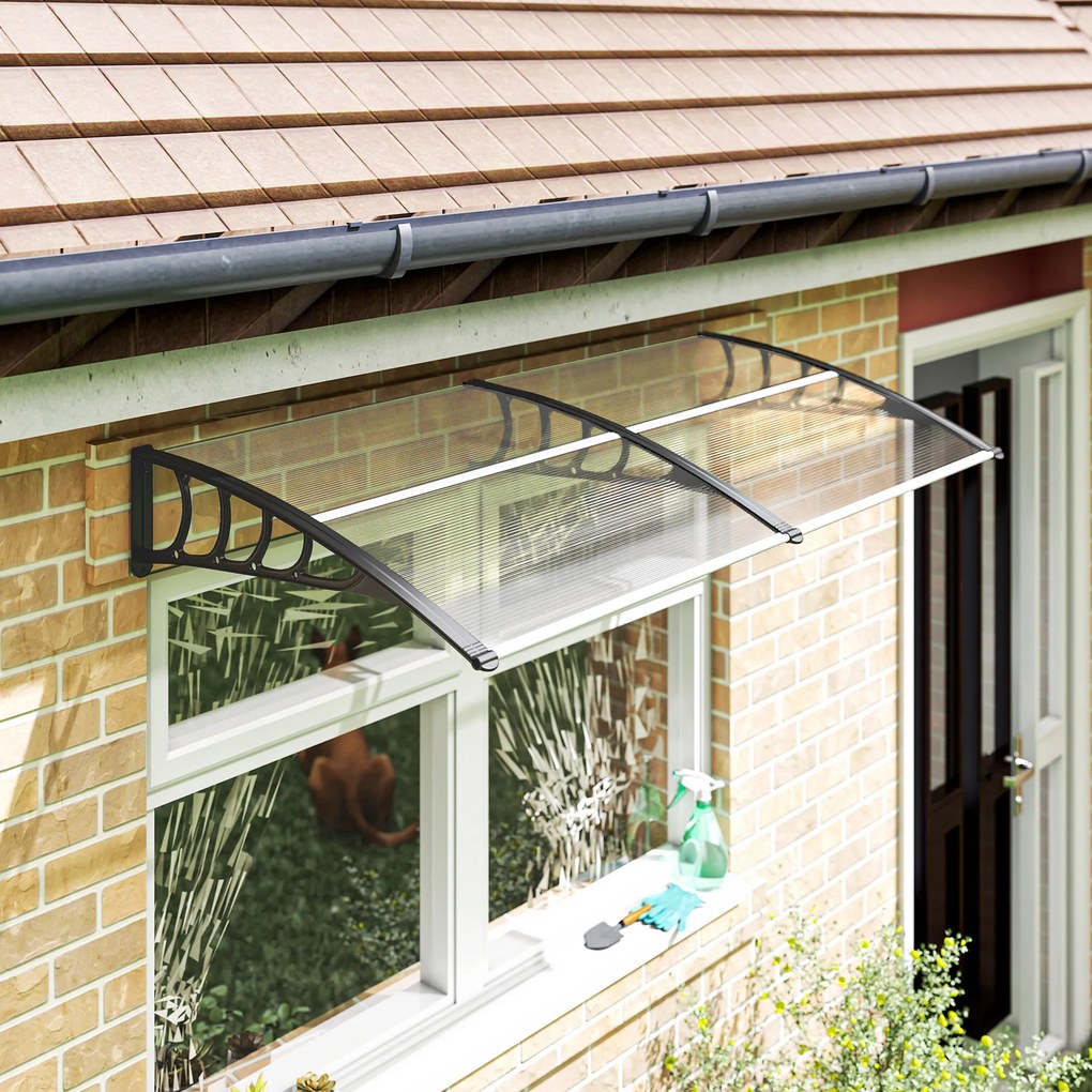 Outsunny Copertina moderna din PP, 200x96x27 cm, negru | Aosom Romania