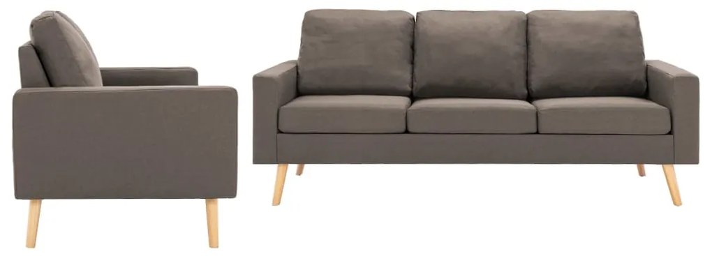 3056642 vidaXL Set de canapele, 2 piese, gri taupe, material textil
