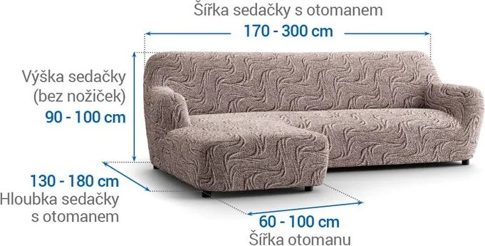 Gaico Huse bielastice BRILLANTE maro canapea cu otoman stânga (l. 170 - 300 cm)