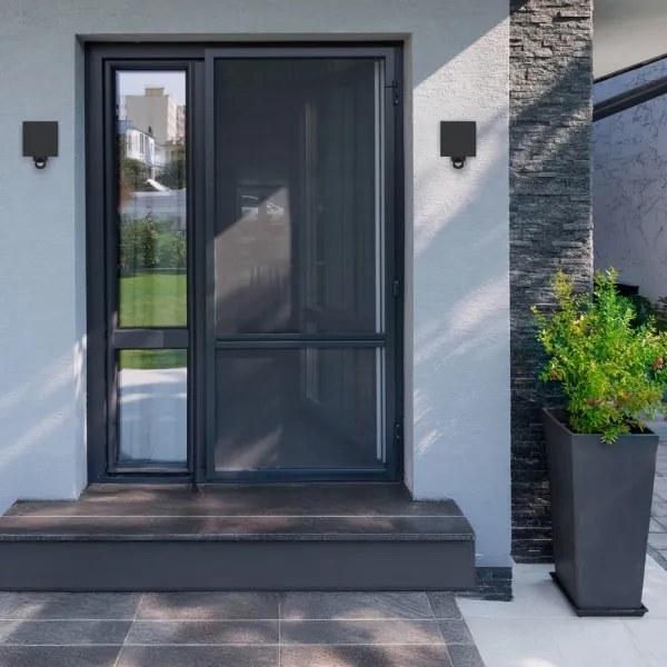 Brilagi - Aplica de perete LED pentru exterior cu senzor CUBE, 6 W, 230 V, negru