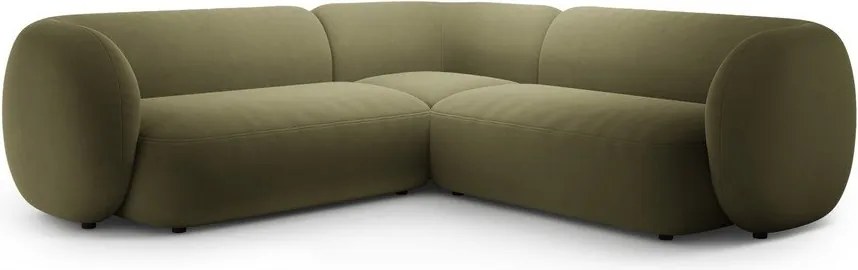 Colțar verde cu tapițerie din catifea Kate – Micadoni