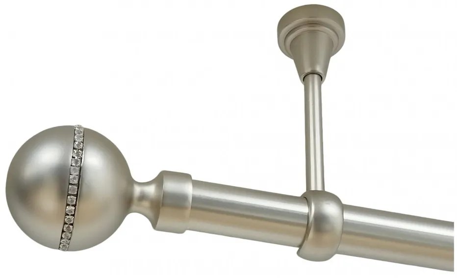 Galerie fara inele tavan KALISTO CRYSTAL /25 - CROM MAT (Alege marime: 240 cm)