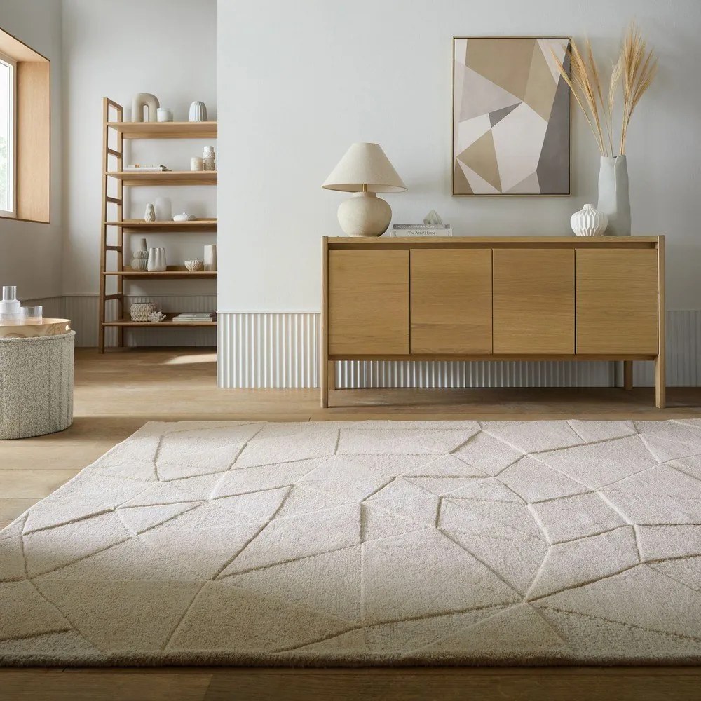 Covor bej țesut manual din lână 160x230 cm Shard – Flair Rugs