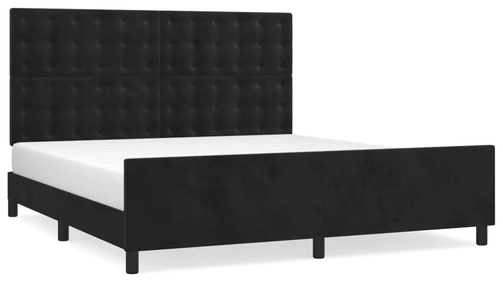 3126015 vidaXL Cadru de pat cu tăblie, negru, 180x200 cm, catifea