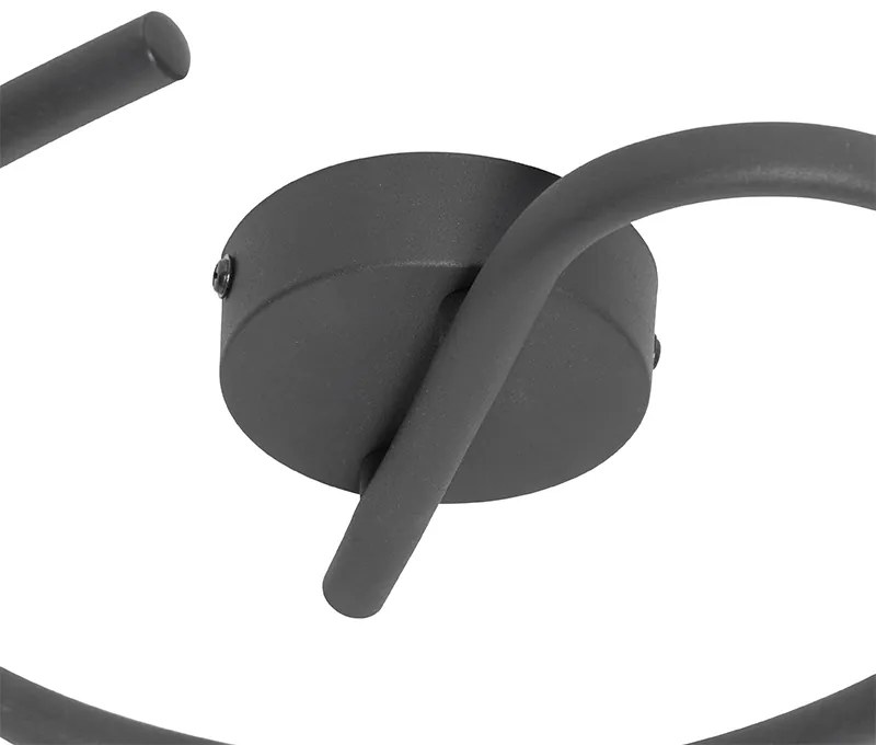 Plafoniera de design neagră cu auriu cu 3 lumini rotundă - Noud