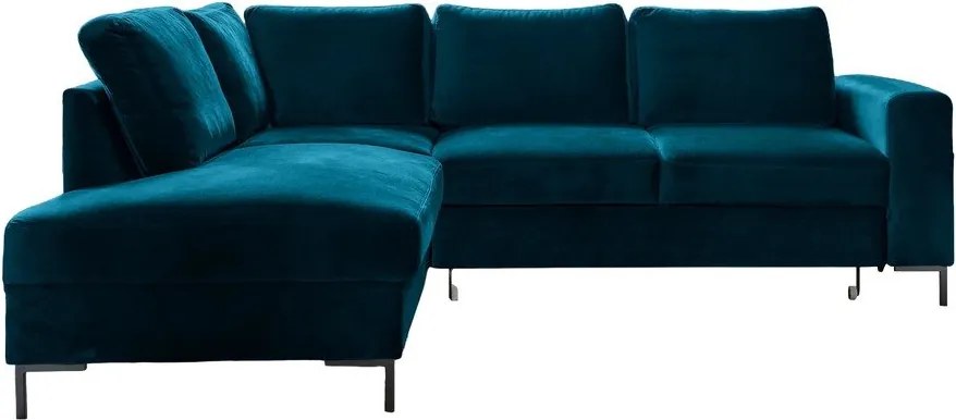 Colțar turcoaz extensibil cu tapițerie din catifea (cu colț pe partea stângă ) Lofty Lilly – Miuform