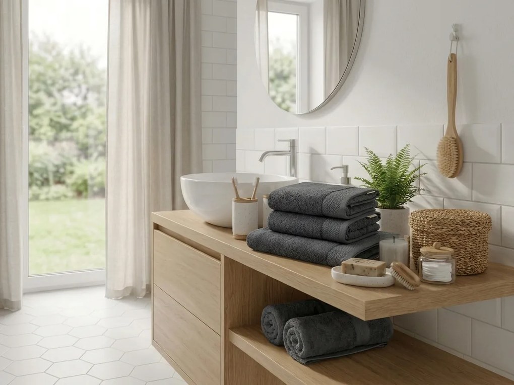 Prosop CLYR 50x100 cm gri inchis, 100% bumbac