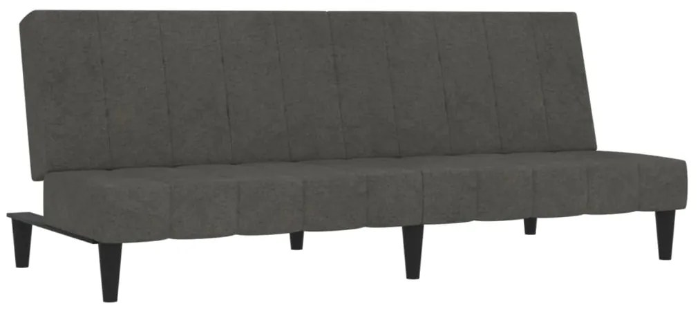 340662 vidaXL Canapea extensibilă cu 2 locuri, gri închis, microfibră