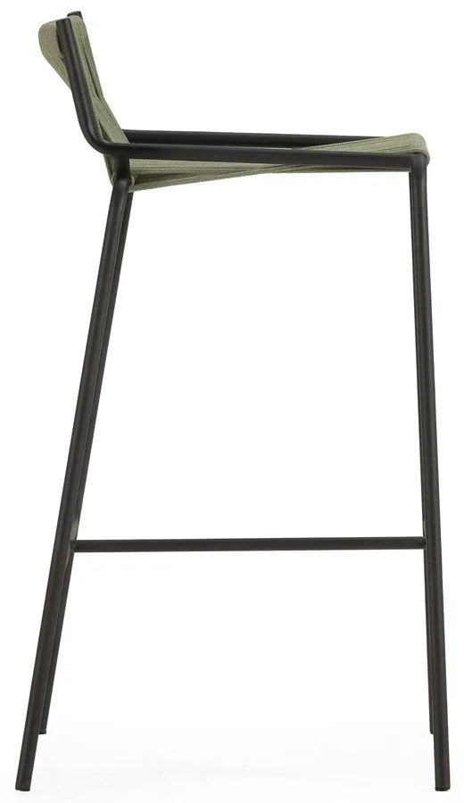 Scaun de bar verde din metal (înălțime șezut 65 cm) Emily – Marckeric