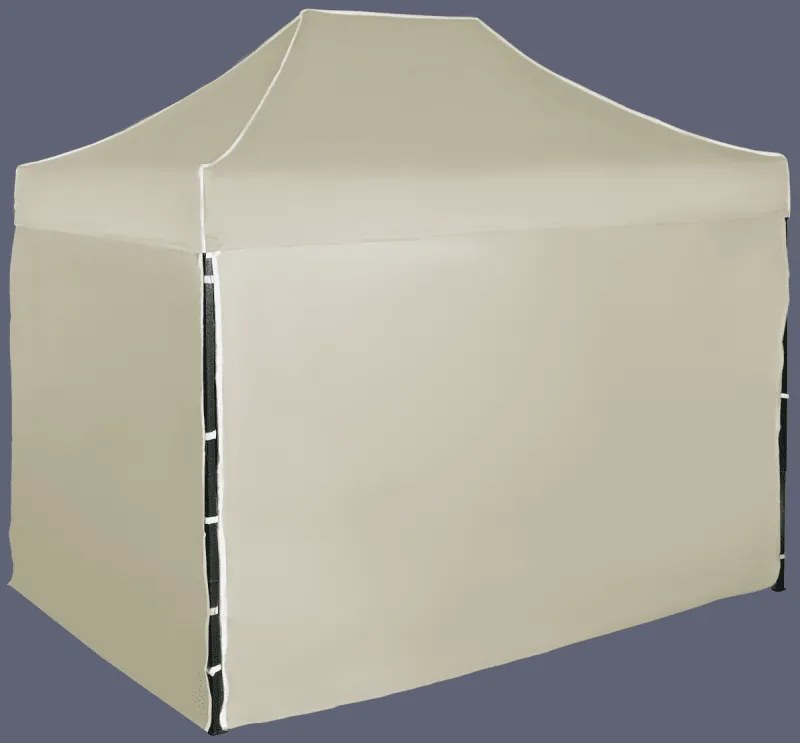 Pavilion de grădină 2x3m - din oțel, 4 pereţi laterali, Bejă