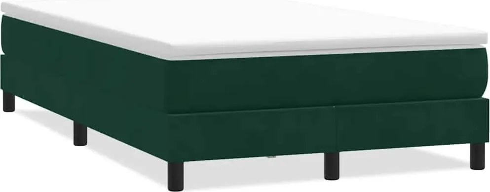 vidaXL Pat cu arcuri fără saltea verde închis 120x220 cm catifea