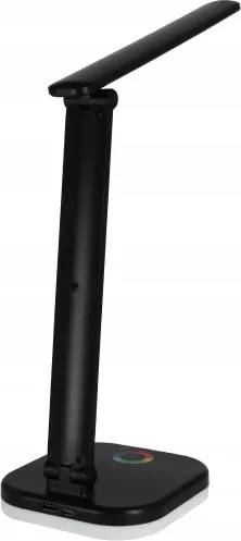 Lampă de birou LED RGBW dimabilă, cu încărcare wireless, 7W, 5V USB, negru
