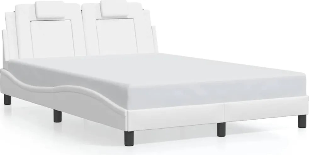 vidaXL Cadru de pat, Viana, fără saltea, alb, 120x200 cm, piele ecologică