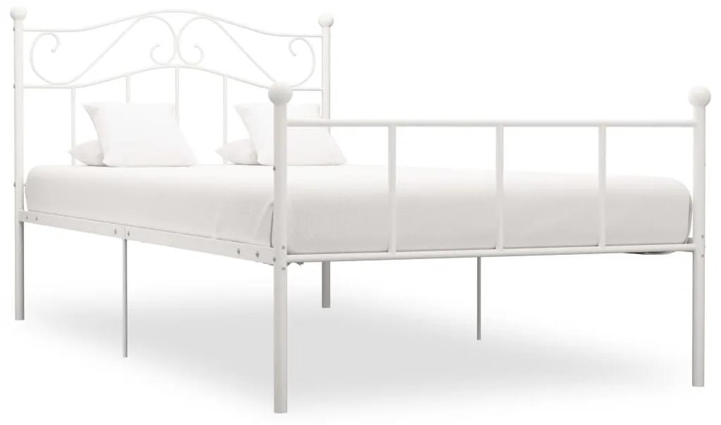 284516 vidaXL Cadru de pat, alb, 90 x 200 cm, metal