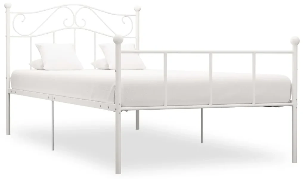 284516 vidaXL Cadru de pat, alb, 90 x 200 cm, metal