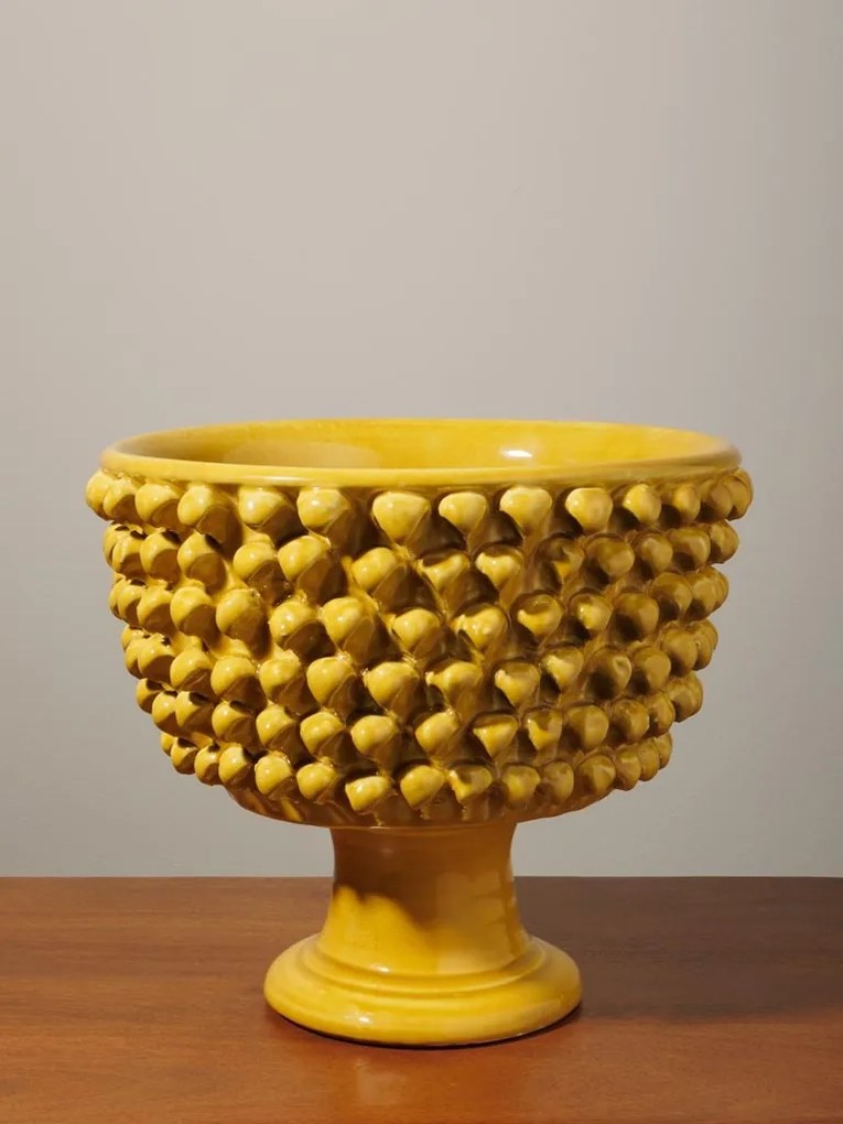 Bol decorativ cu picior din ceramica D33cm Macedonia