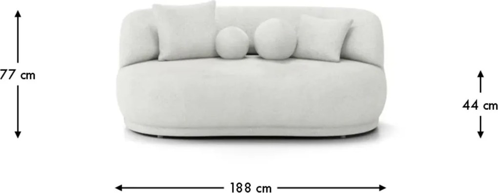 Canapea lemn masiv Gio Mini, 188 × 96 × 77 cm