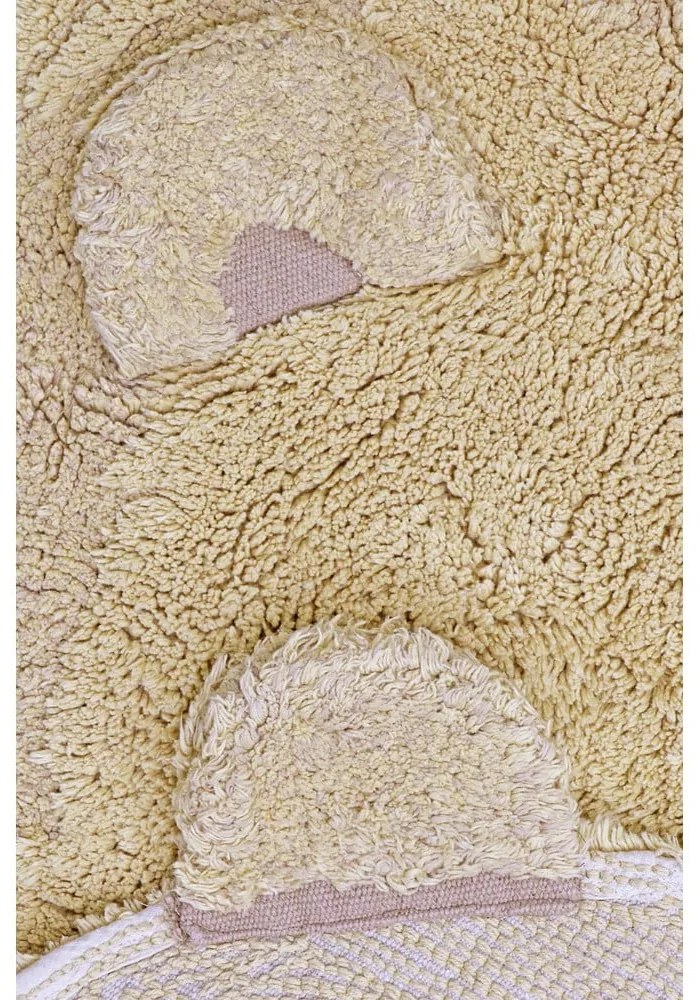 Covor pentru copii bej lavabil/țesut manual din bumbac 120x122 cm Bear – Lorena Canals