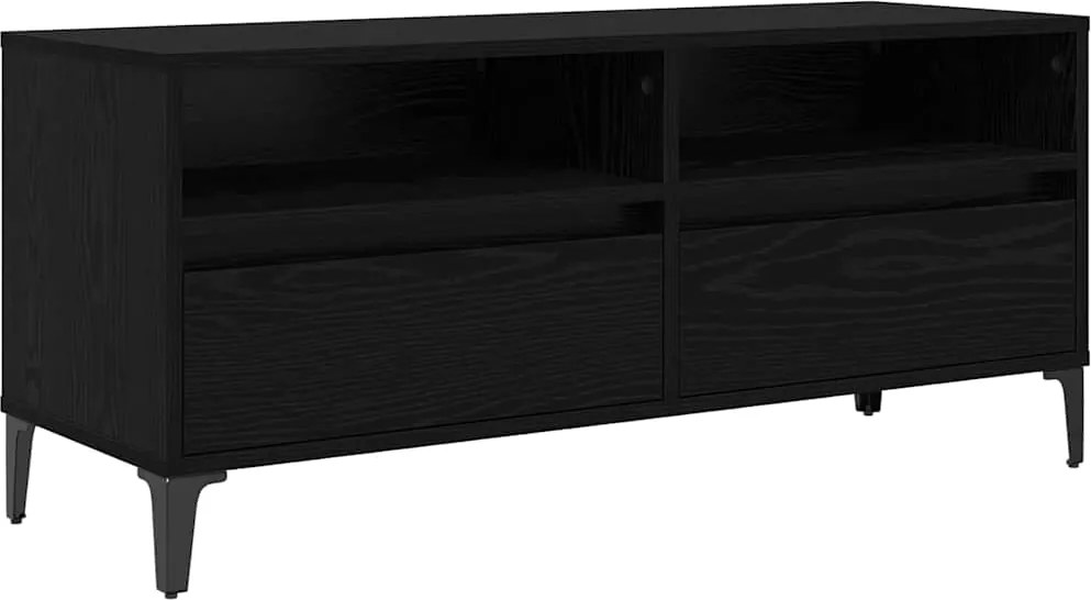 vidaXL Cabinet TV cu sertar Stejar Negru 100 x 34,5 x 44,5 cm