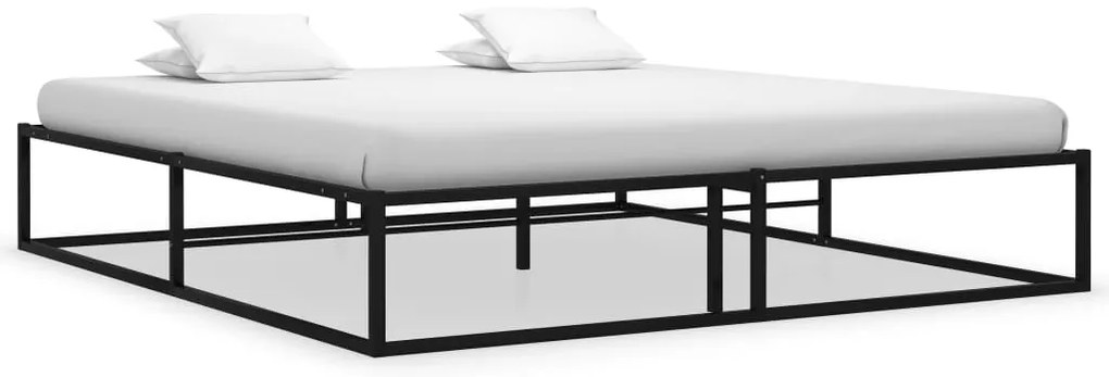 vidaXL Cadru de pat, negru, 140 x 200 cm, metal