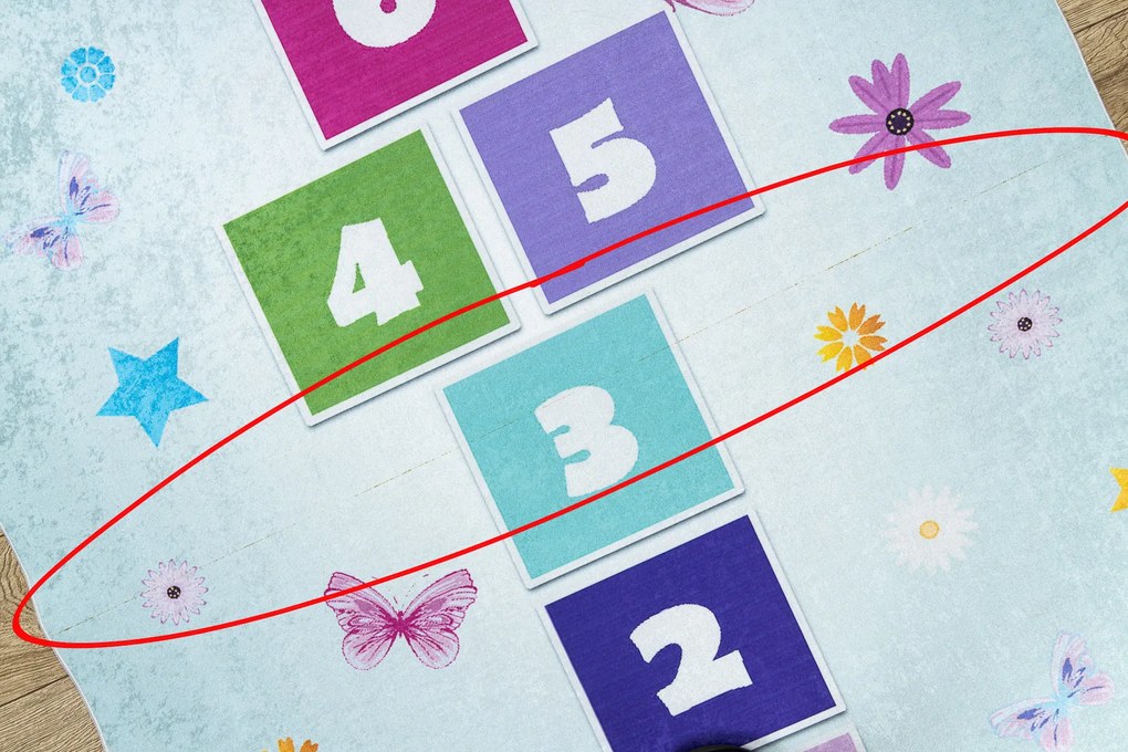 BAMBINO 1075 covor lavabil Grădină hopscotch, numere pentru copii anti-alunecare - verde - SECUNDAR-COTATI PRODUSUL