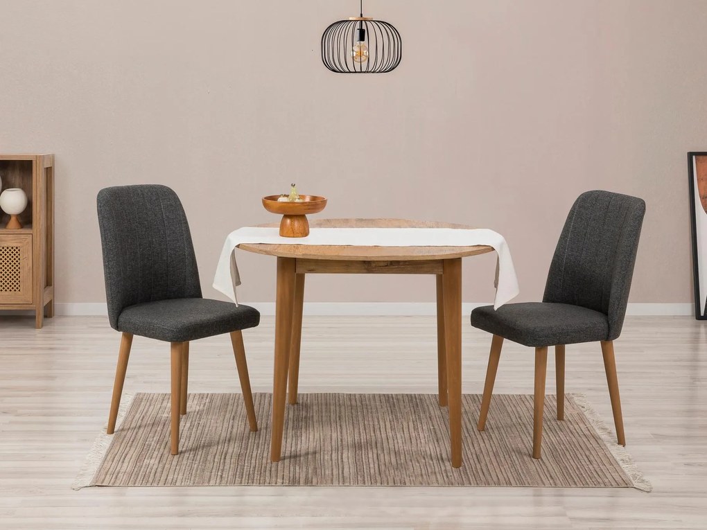 Set mobilier sufragerie Nidupo 7 (pin atlantic + antracit) (pentru 2 persoane). 1093774